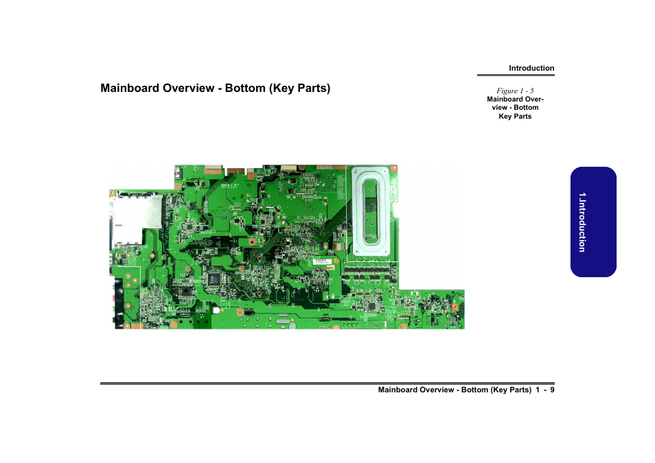 Mainboard overview - bottom (key parts), Mainboard overview - bottom (key parts) -9 | Intel LV19C Series User Manual | Page 16 / 97