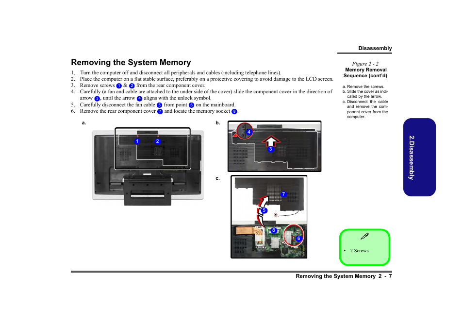 Removing the system memory, Removing the system memory -7 | Intel LV19C Series User Manual | Page 26 / 97