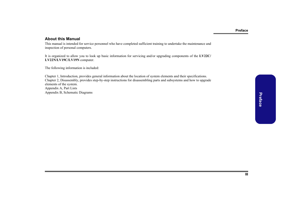 About this manual | Intel LV19C Series User Manual | Page 4 / 97