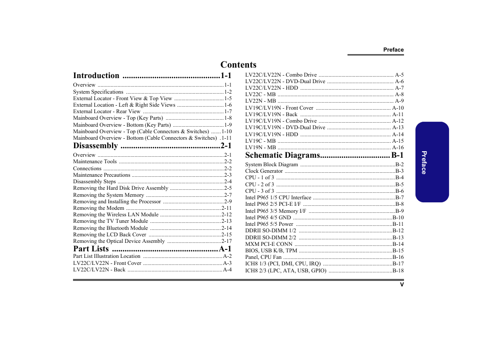 Intel LV19C Series User Manual | Page 6 / 97