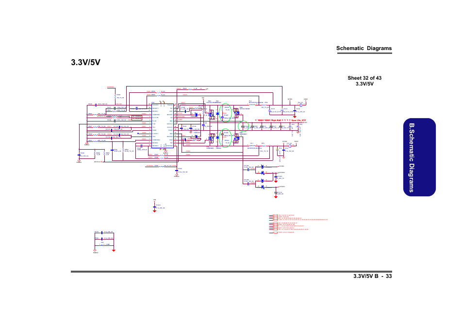 3v/5v, Sheet 32 of 43 3.3v/5v, B.sch em atic d iag rams | Intel LV19C Series User Manual | Page 86 / 97