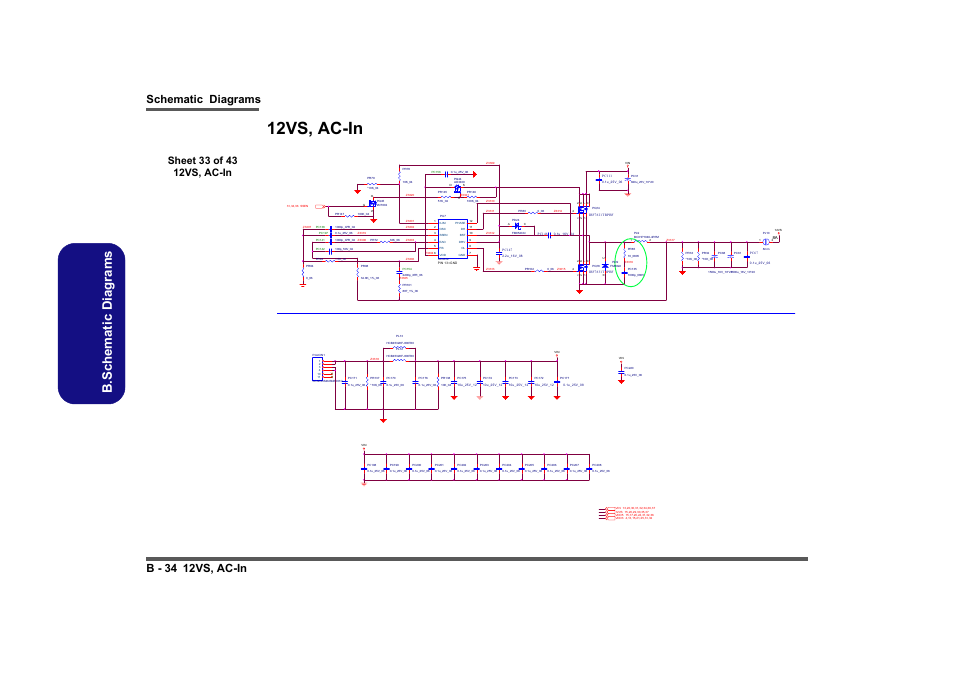 12vs, ac-in, Sheet 33 of 43 12vs, ac-in, B.schematic diagrams | Schematic diagrams b - 34 12vs, ac-in, 12vs | Intel LV19C Series User Manual | Page 87 / 97