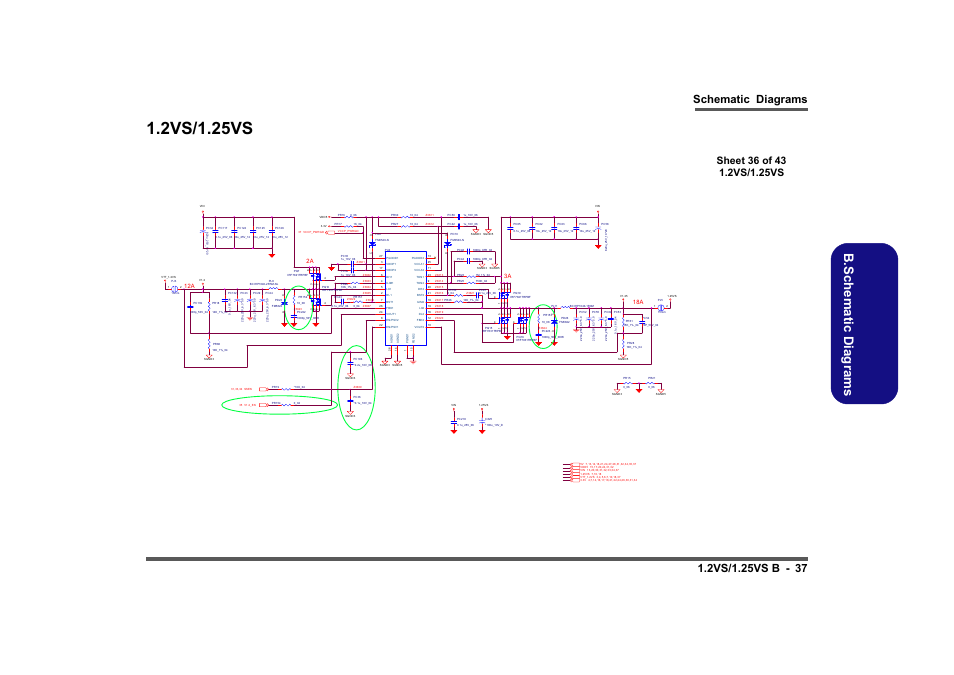 2vs/1.25vs, Sheet 36 of 43 1.2vs/1.25vs, B.sch em atic d iag rams | Intel LV19C Series User Manual | Page 90 / 97