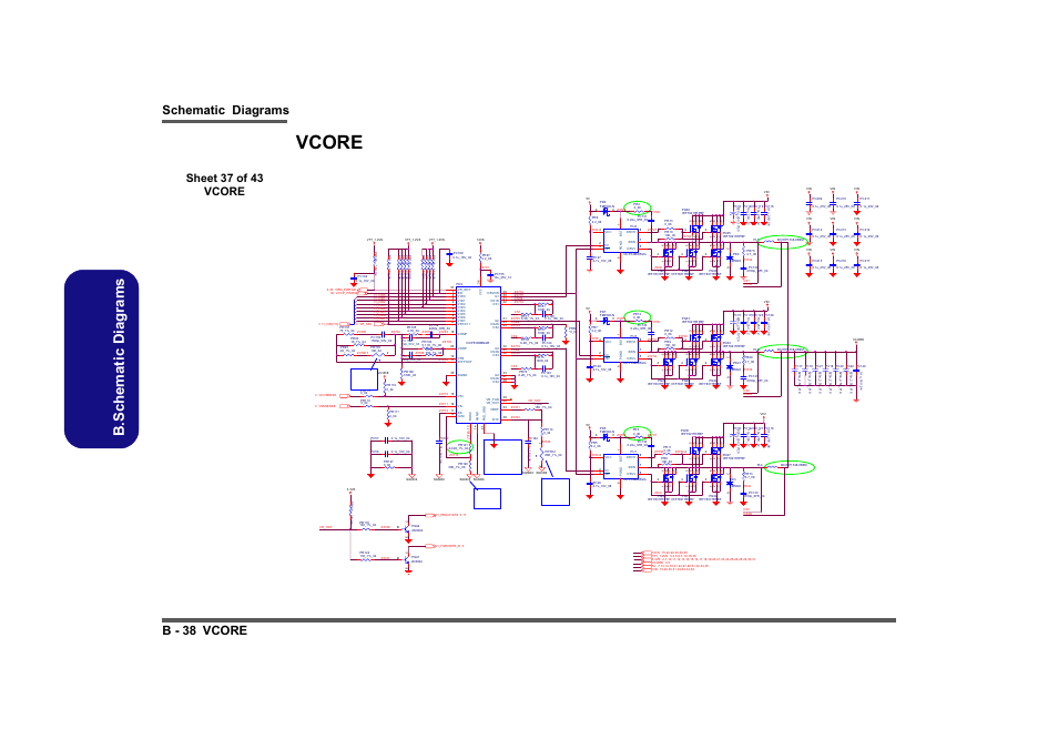 Vcore, Sheet 37 of 43 vcore, B.schematic diagrams | Schematic diagrams b - 38 vcore | Intel LV19C Series User Manual | Page 91 / 97