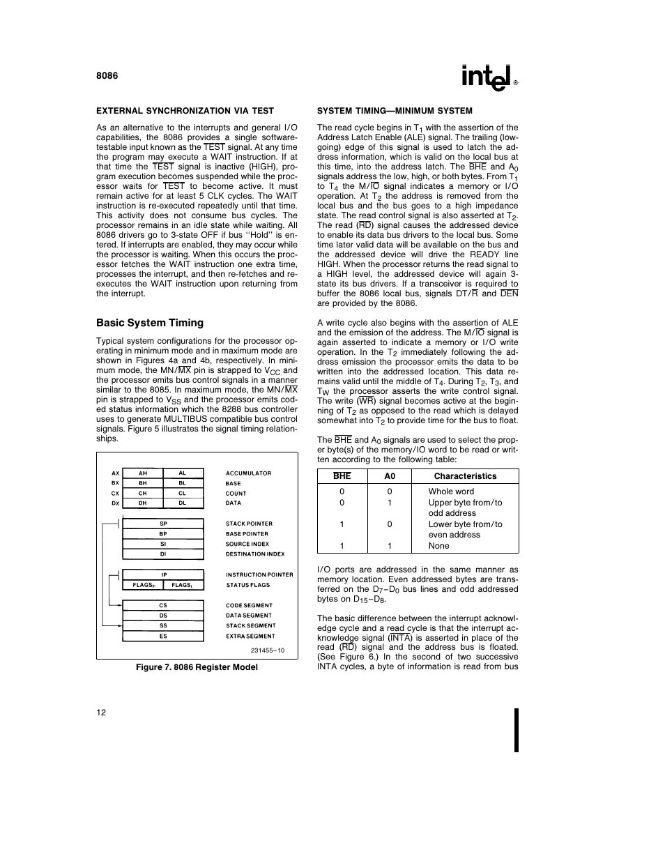 Basic system timing | Intel 8086-1 User Manual | Page 12 / 30