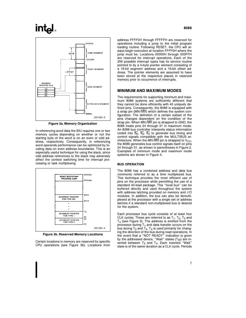 Minimum and maximum modes | Intel 8086-1 User Manual | Page 7 / 30