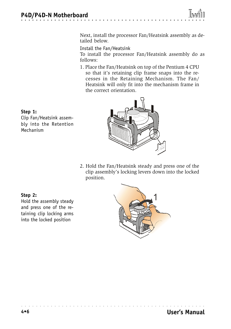 P4d/p4d-n motherboard, User’s manual | Intel IWILL P4D-N User Manual | Page 52 / 104