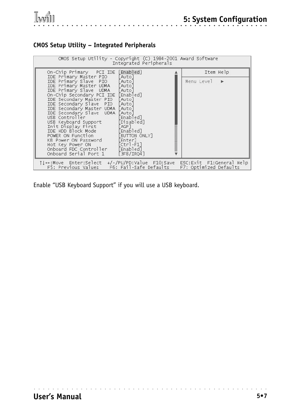 System configuration, User’s manual | Intel IWILL P4D-N User Manual | Page 65 / 104