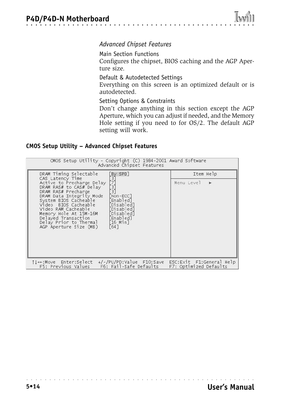 Advanced chipset features, P4d/p4d-n motherboard, User’s manual | Intel IWILL P4D-N User Manual | Page 72 / 104