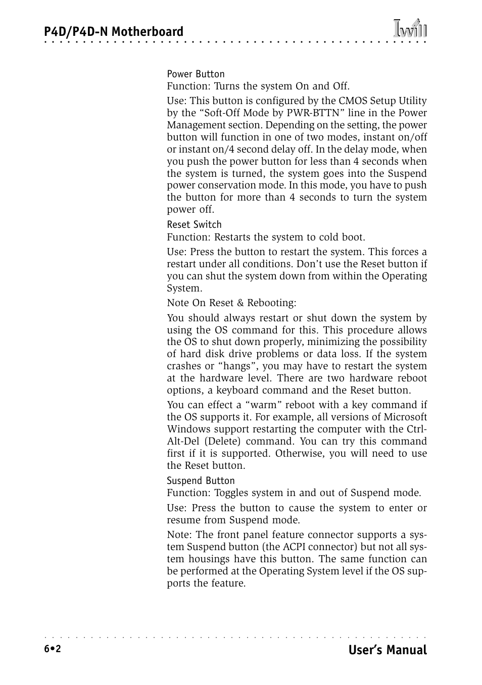 P4d/p4d-n motherboard, User’s manual | Intel IWILL P4D-N User Manual | Page 88 / 104