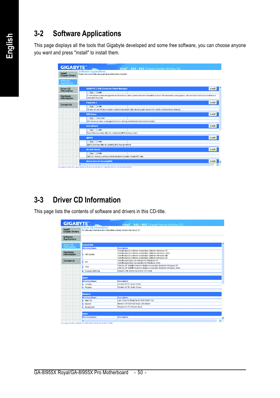 English | Intel GA-8I955X ROYAL User Manual | Page 50 / 88