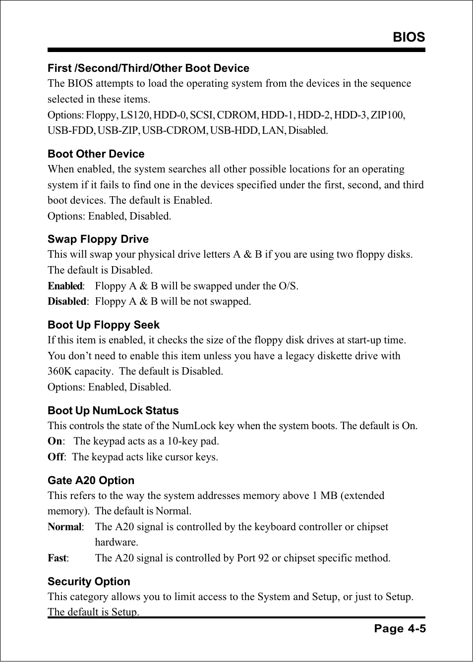 Bios | Intel FSB800 (PC3200) User Manual | Page 43 / 96