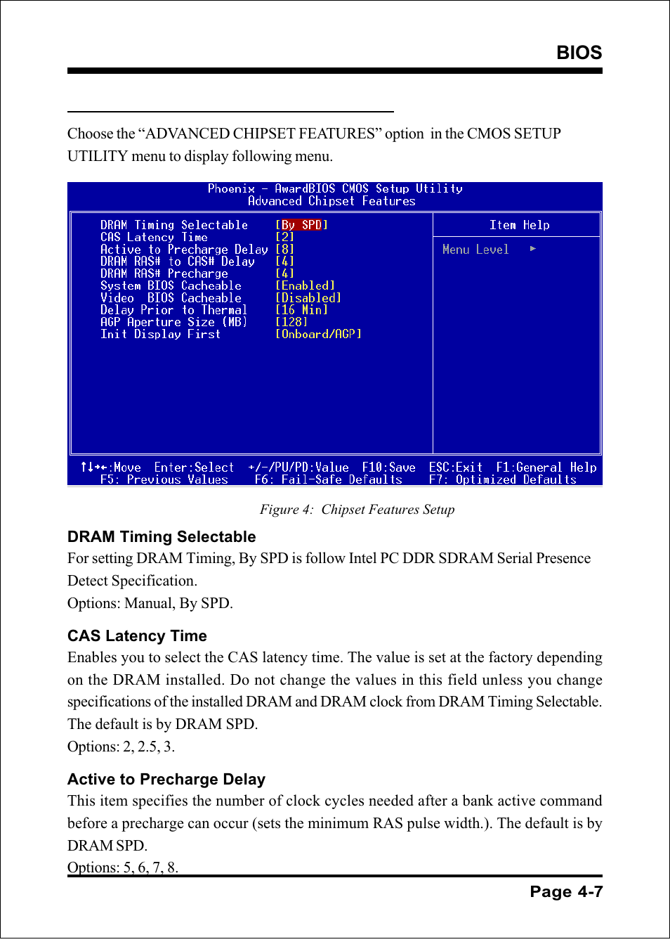 Bios, 3 advanced chipset features | Intel FSB800 (PC3200) User Manual | Page 45 / 96