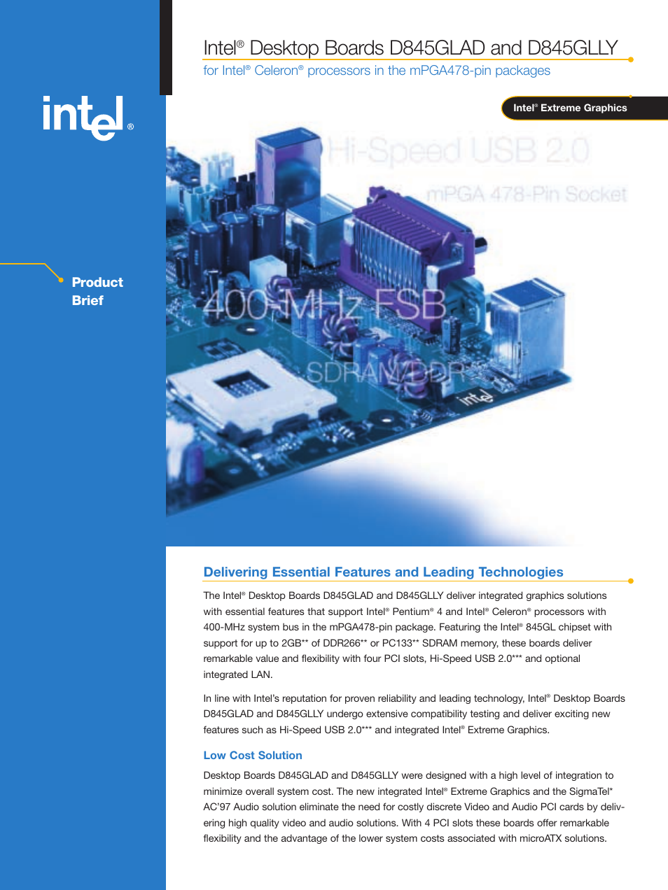 Intel D845GLLY User Manual | 4 pages