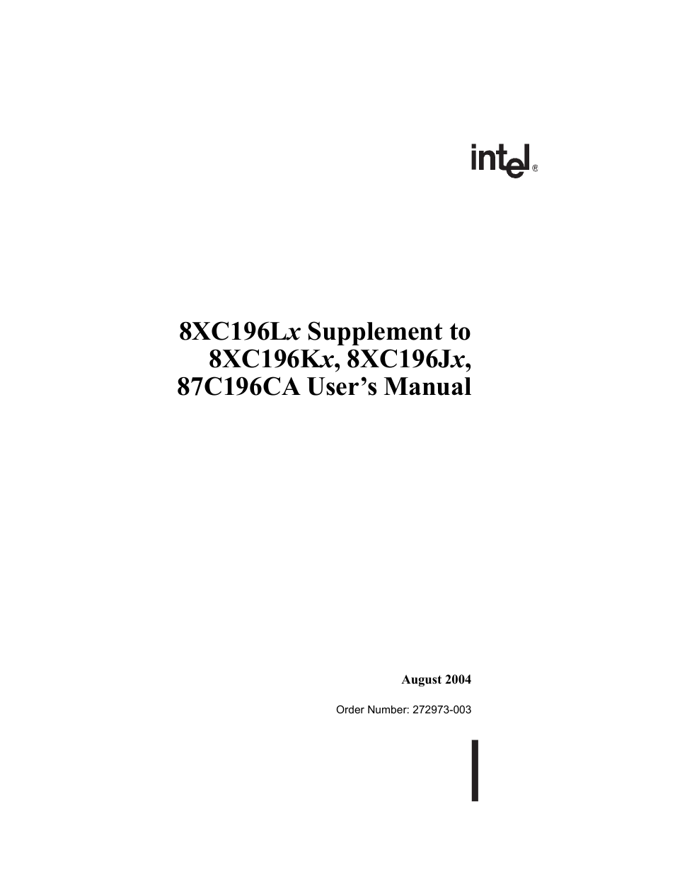 Intel 8XC196Lx User Manual | 136 pages