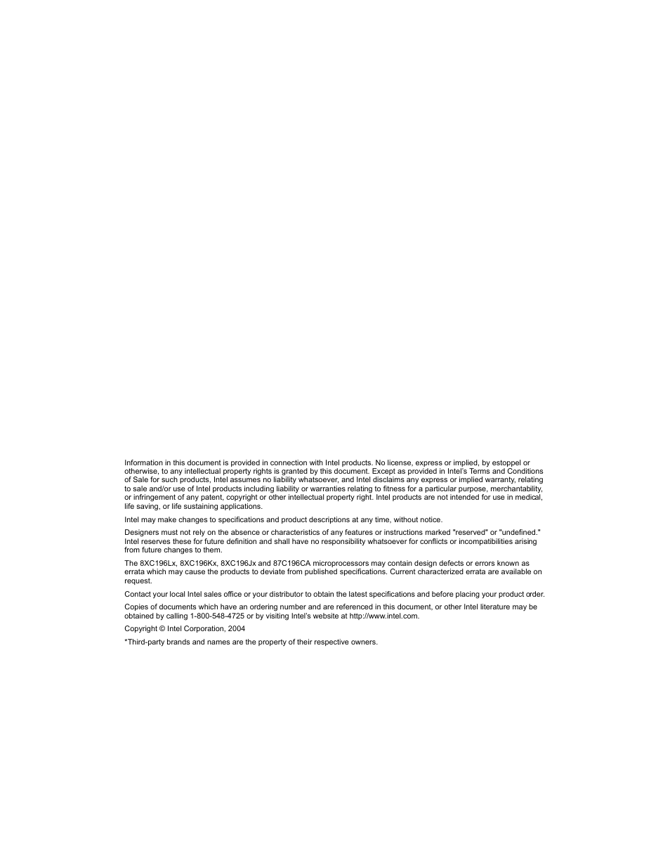 Intel 8XC196Lx User Manual | Page 2 / 136