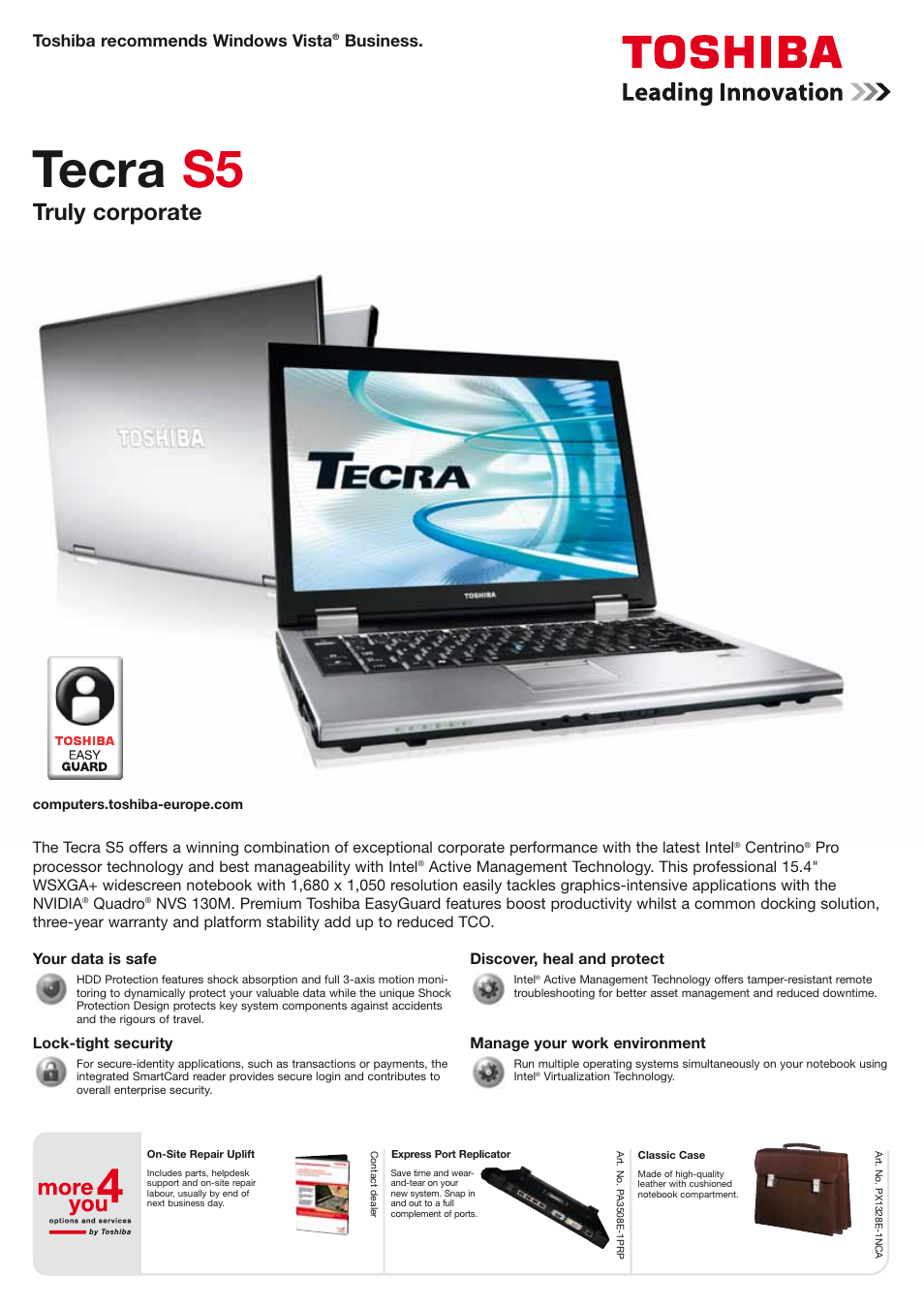Intel TECRA S5 User Manual | 2 pages