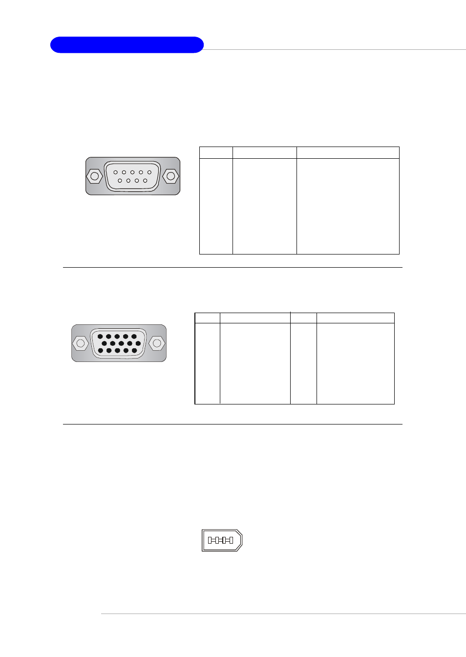 Ieee1394 port (optional), Serial port connector: com 1, Vga connector | Pin male din connector | Intel KM4AM User Manual | Page 22 / 74