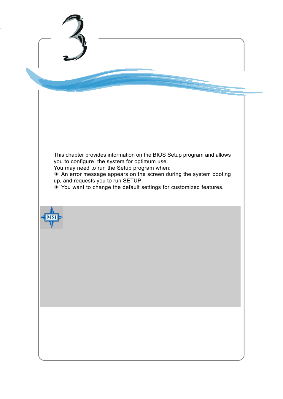 Chapter 3. bios setup, Bios setup | Intel KM4AM User Manual | Page 34 / 74