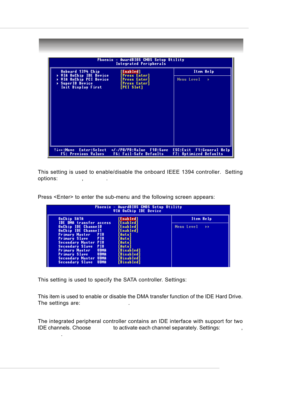 Integrated peripherals | Intel KM4AM User Manual | Page 46 / 74