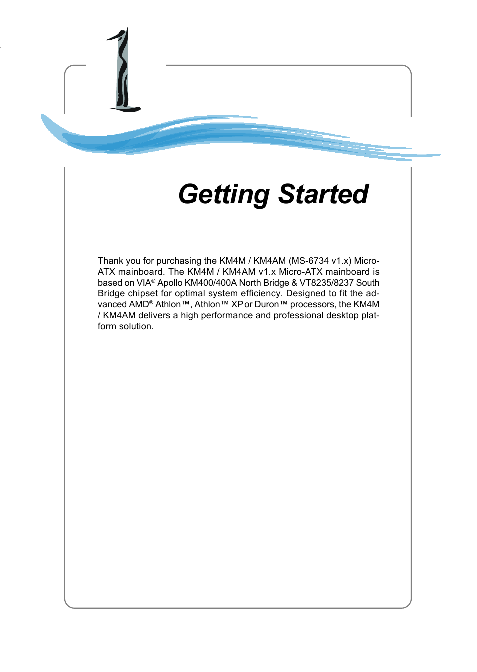 Getting started | Intel KM4AM User Manual | Page 7 / 74