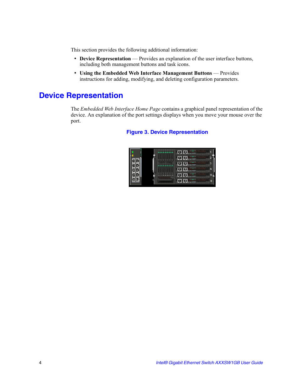 Device representation, Figure 3. device representation | Intel AXXSW1GB User Manual | Page 17 / 220