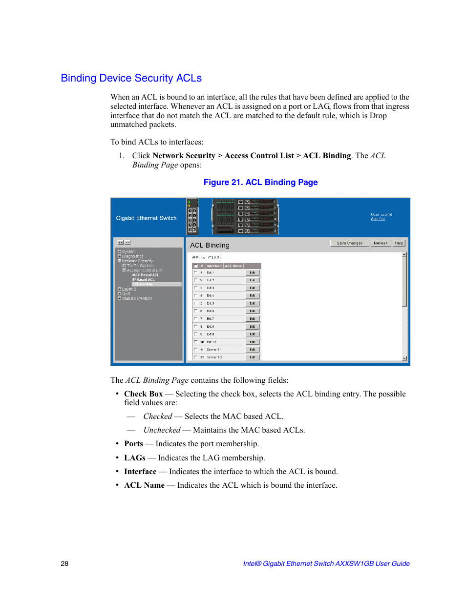 Binding device security acls | Intel AXXSW1GB User Manual | Page 41 / 220