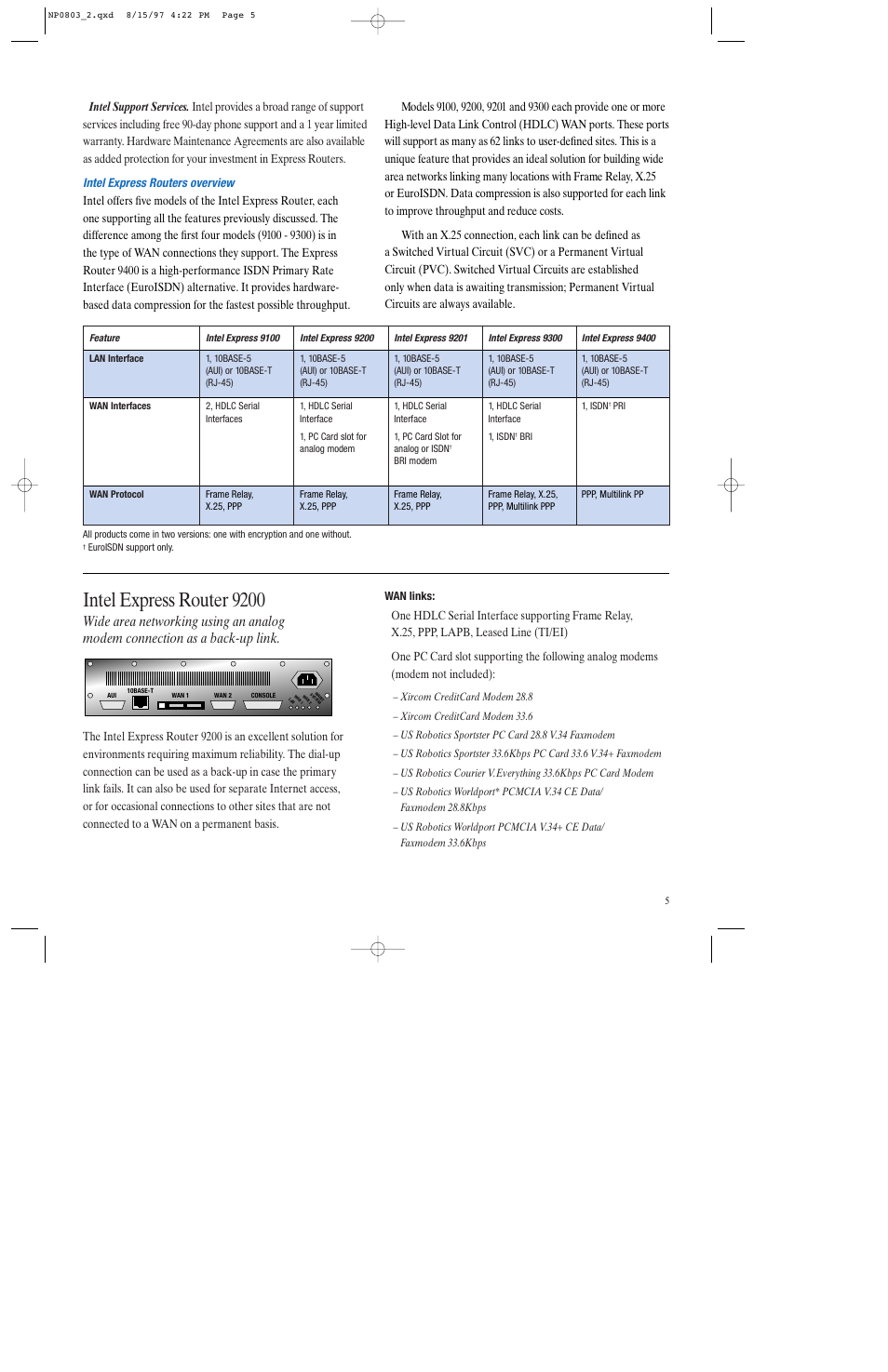 Intel express router 9200 | Intel Express Routers 9000 User Manual | Page 5 / 8