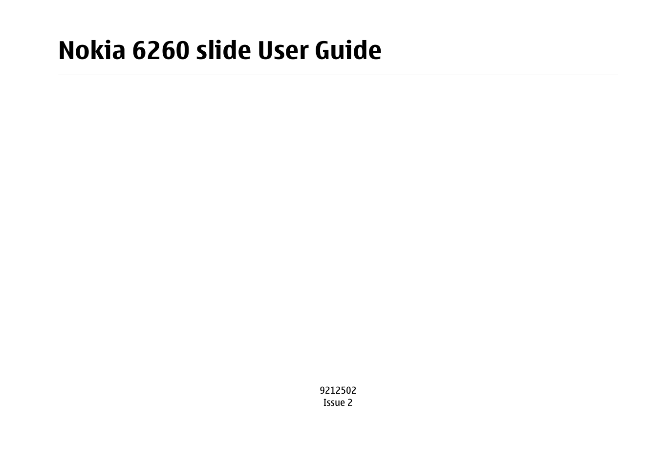 Nokia 6260 User Manual | 58 pages
