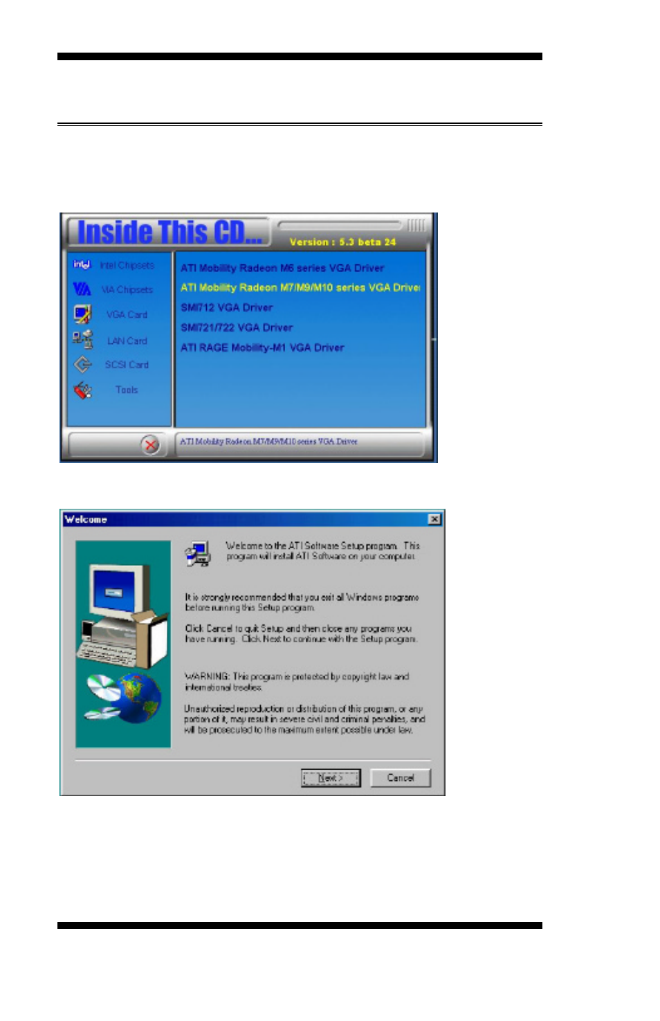 Ati m7 vga driver installation | Intel IB850 User Manual | Page 66 / 69
