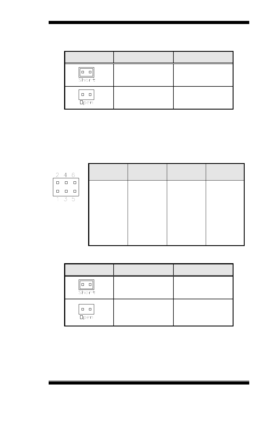 Jp8, jp9, jp10: rs232/422/485 (com2) selection, Jp6: ide dma mode setting, Jp6 setting function | Pin 1-2 short/closed, Master (default), Pin 1-2 open, Jp11: processor setting, Jp11 setting processor used, Celeron d, Core 2 duo, pentium d, pentium 4 ht | Intel MB898F User Manual | Page 15 / 62