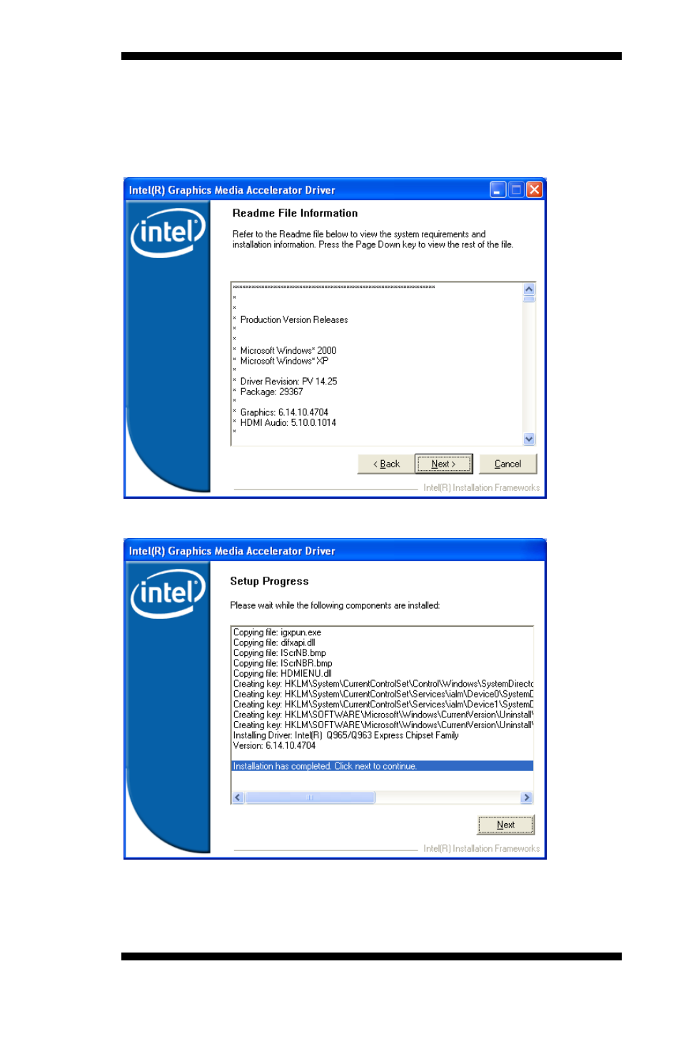 Drivers installation | Intel MB898F User Manual | Page 57 / 62