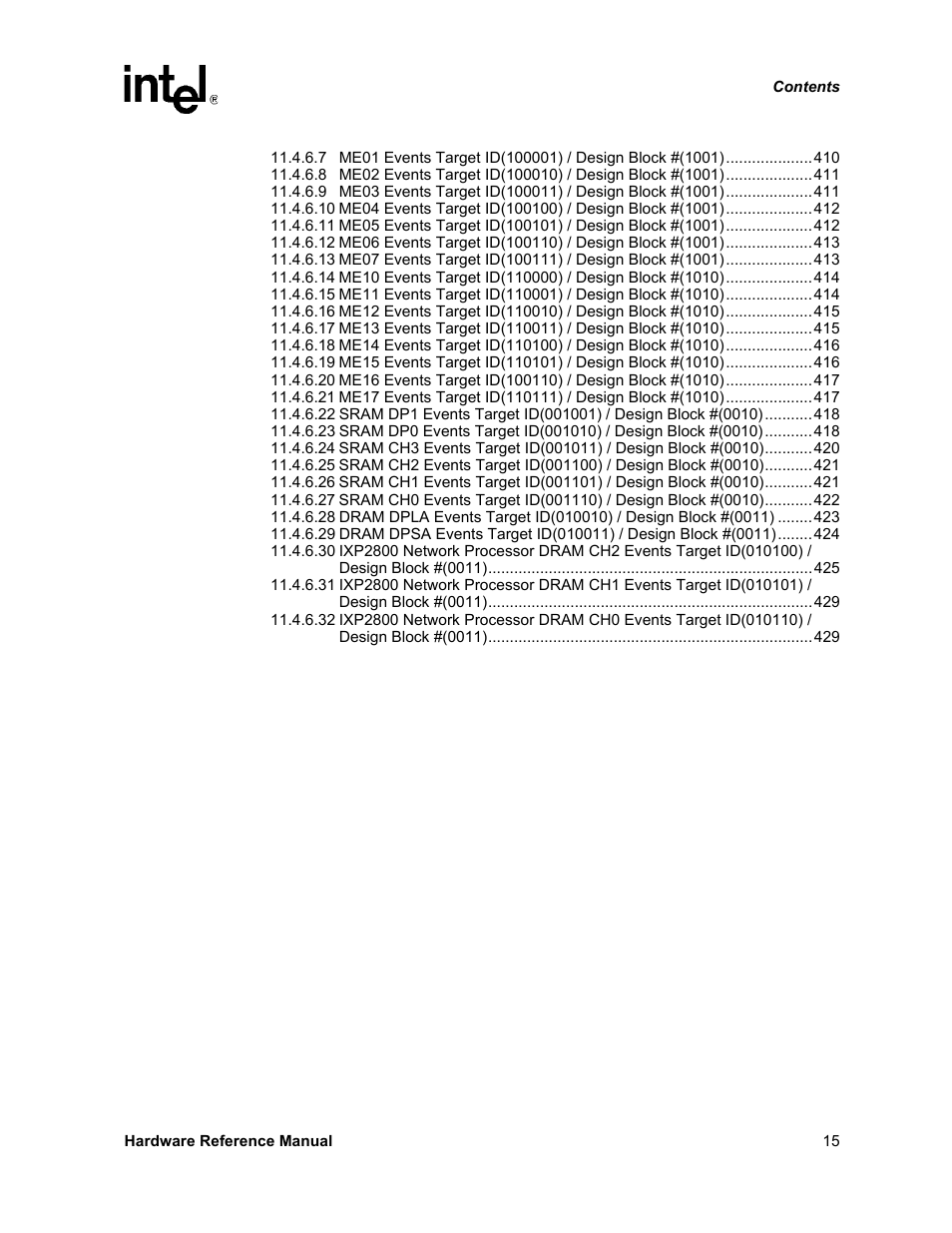 Intel NETWORK PROCESSOR IXP2800 User Manual | Page 15 / 430