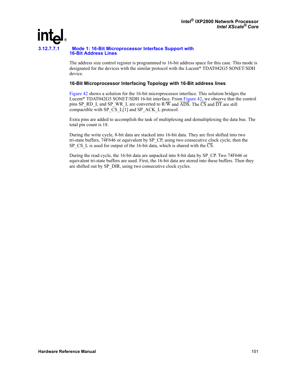 Bit address lines | Intel NETWORK PROCESSOR IXP2800 User Manual | Page 151 / 430