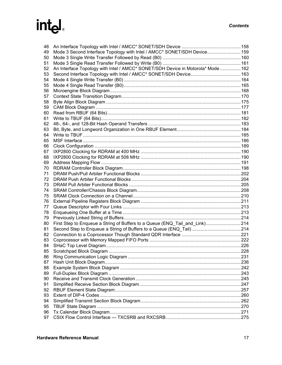 Intel NETWORK PROCESSOR IXP2800 User Manual | Page 17 / 430