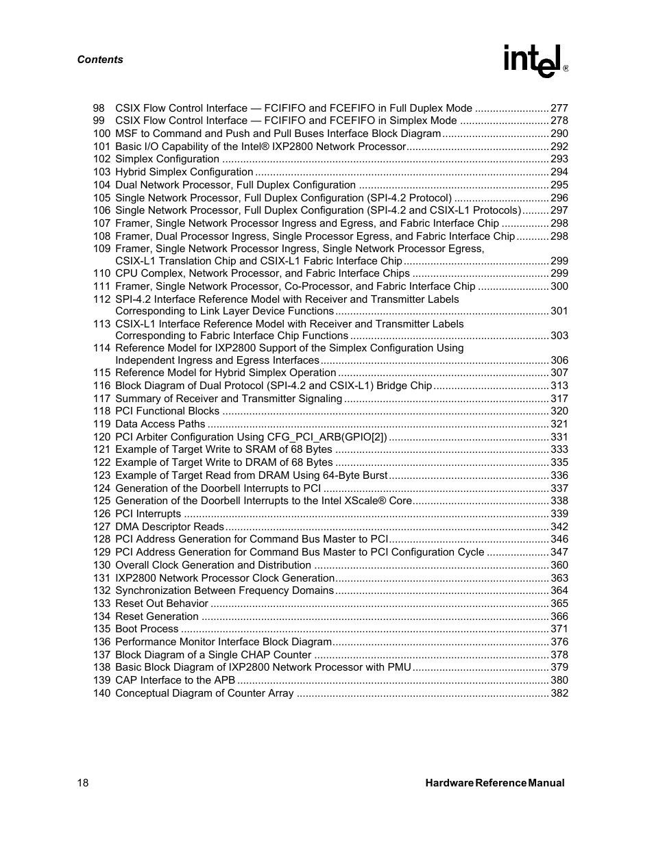 Intel NETWORK PROCESSOR IXP2800 User Manual | Page 18 / 430