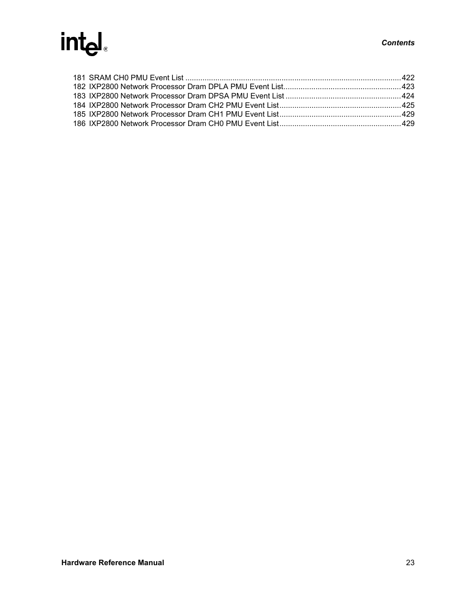 Intel NETWORK PROCESSOR IXP2800 User Manual | Page 23 / 430