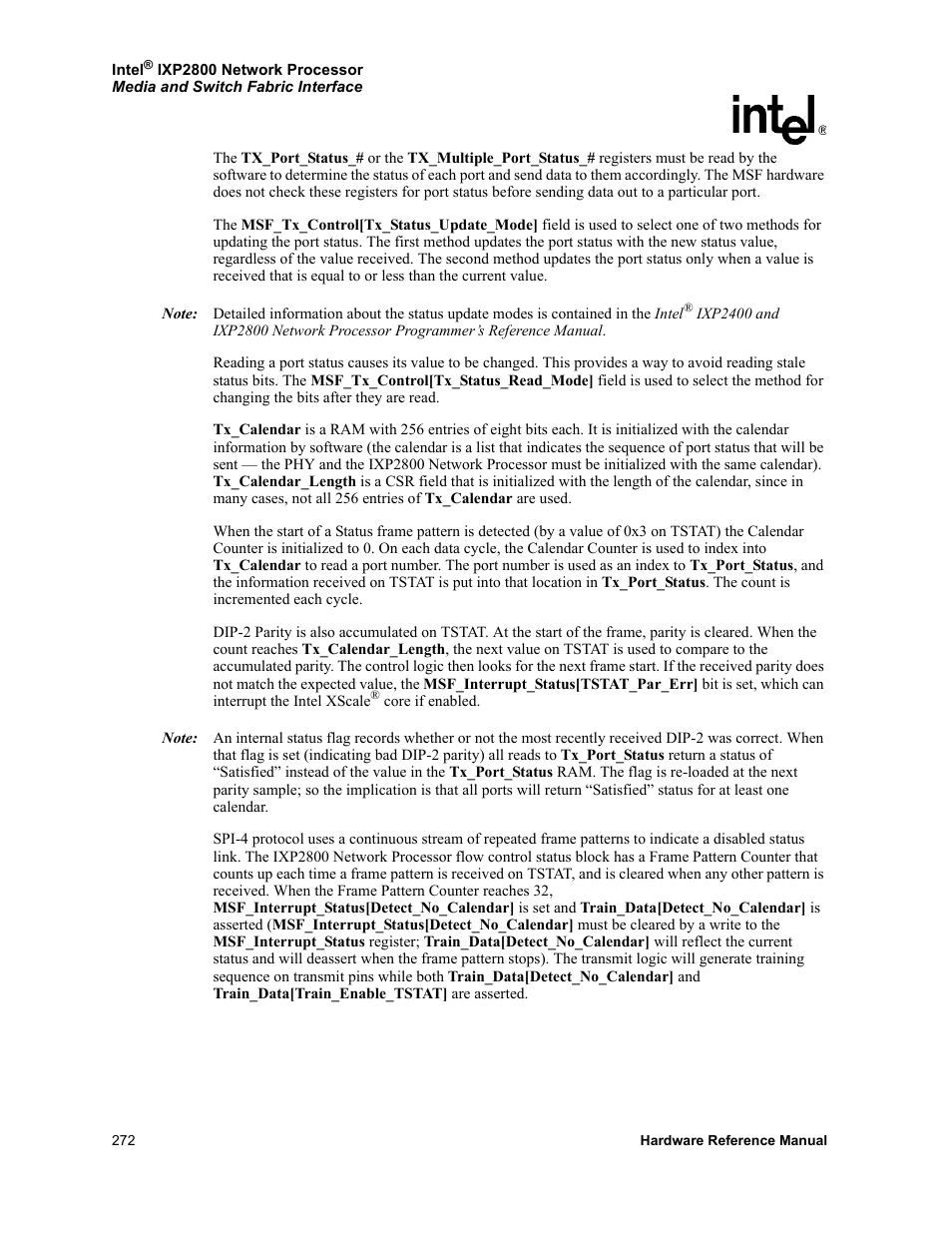 Intel NETWORK PROCESSOR IXP2800 User Manual | Page 272 / 430