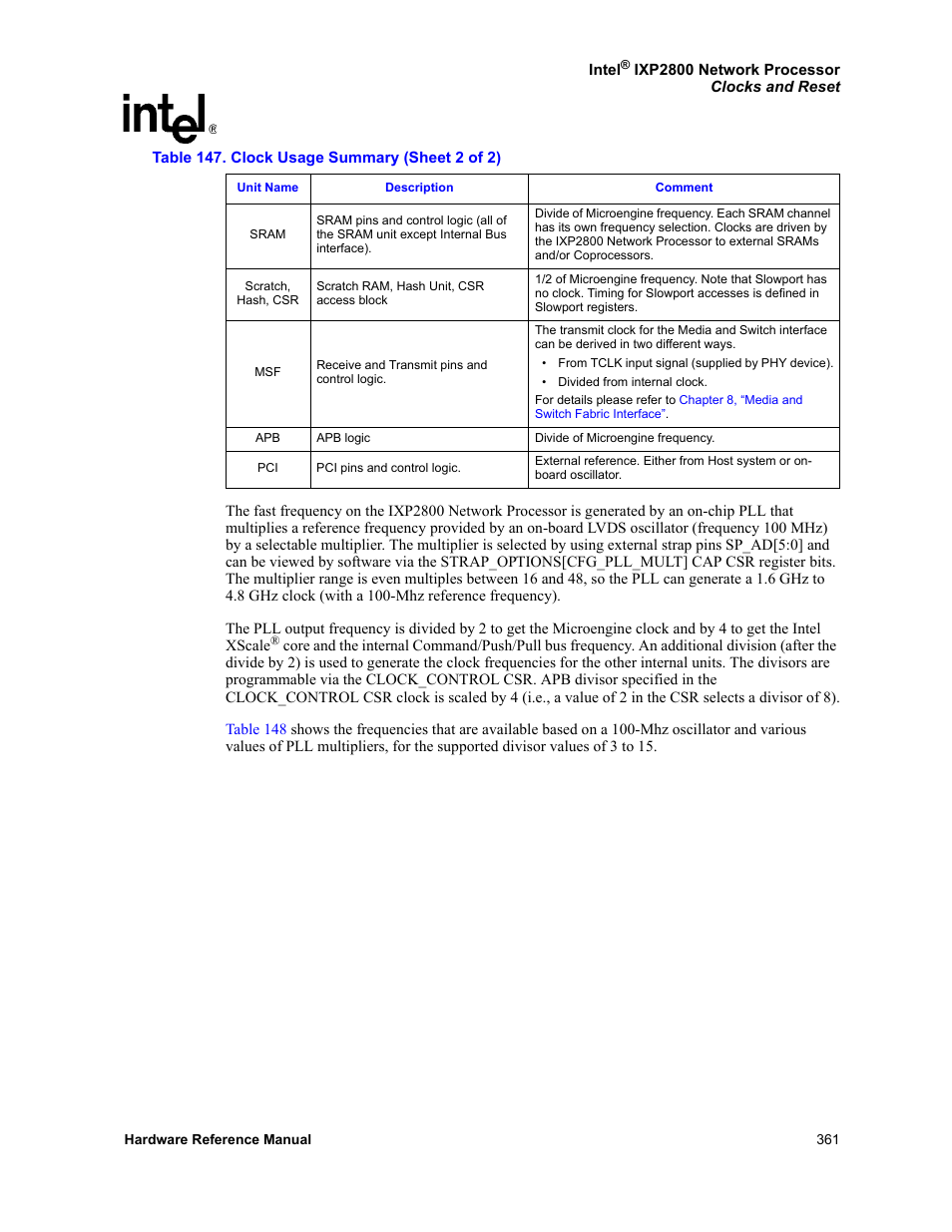 Intel NETWORK PROCESSOR IXP2800 User Manual | Page 361 / 430