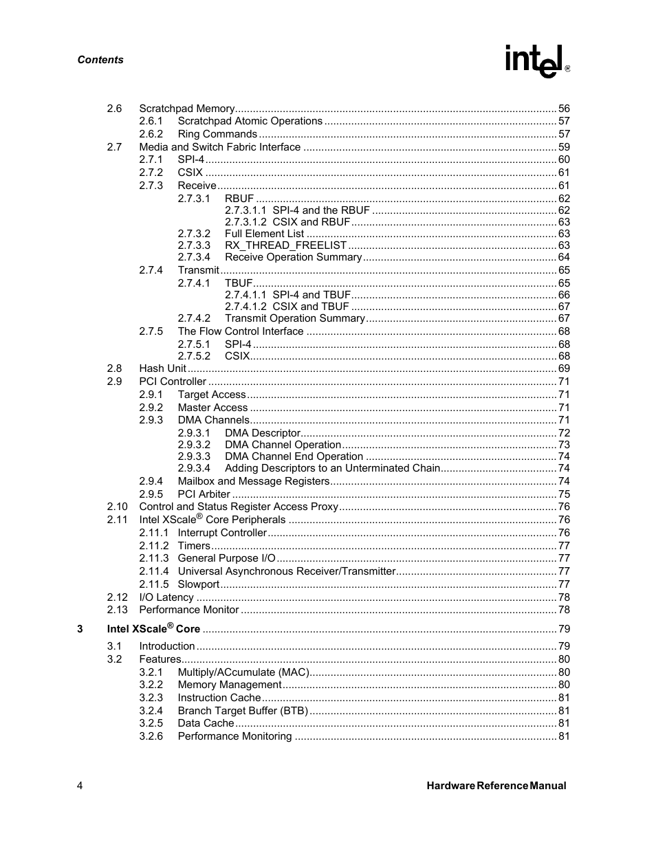 Intel NETWORK PROCESSOR IXP2800 User Manual | Page 4 / 430