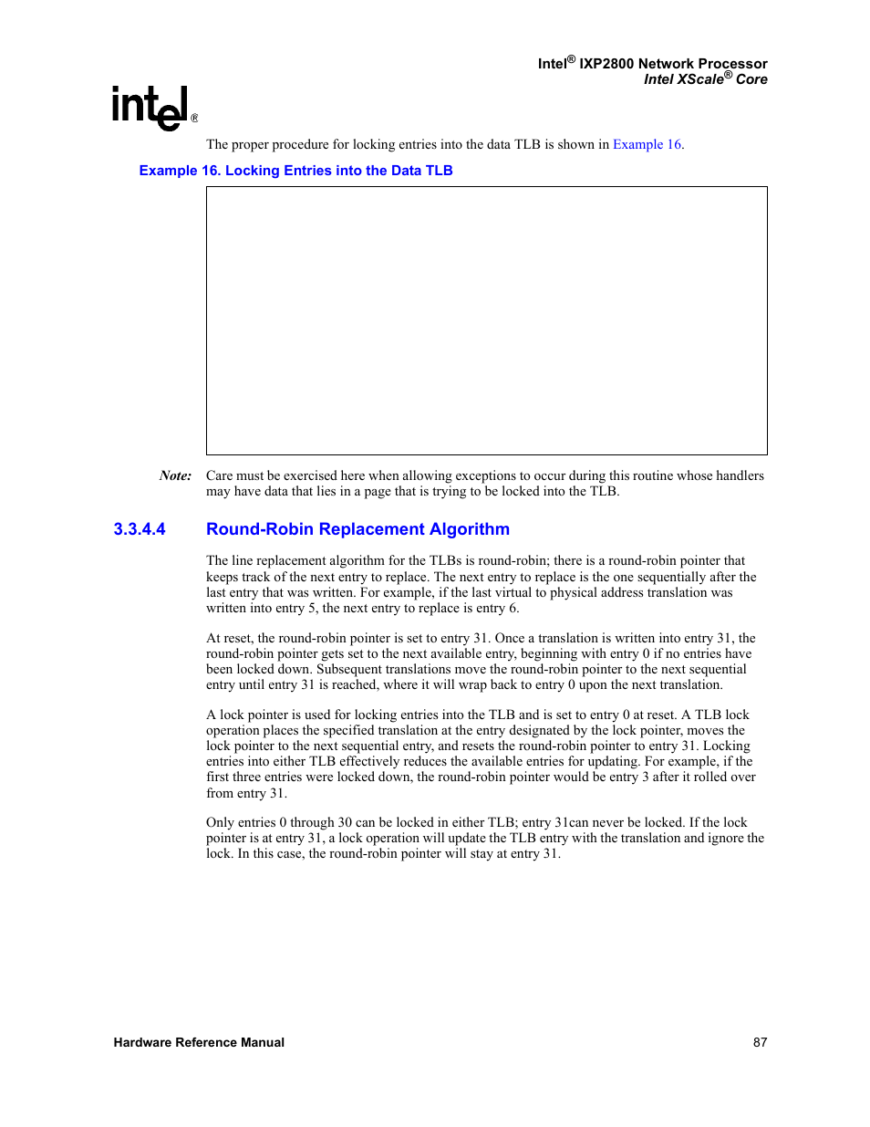 4 round-robin replacement algorithm, Round-robin replacement algorithm | Intel NETWORK PROCESSOR IXP2800 User Manual | Page 87 / 430