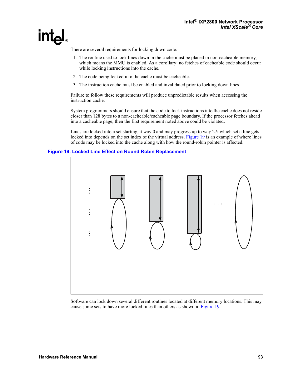 19 locked line effect on round robin replacement | Intel NETWORK PROCESSOR IXP2800 User Manual | Page 93 / 430