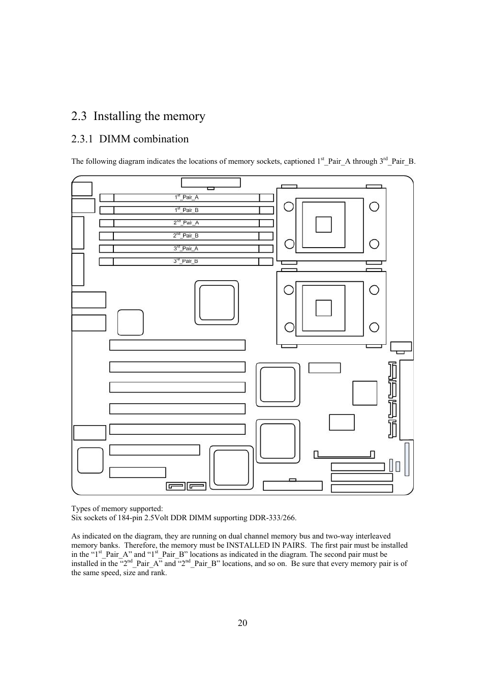 1 dimm combination | Intel Arima LH500 User Manual | Page 20 / 78