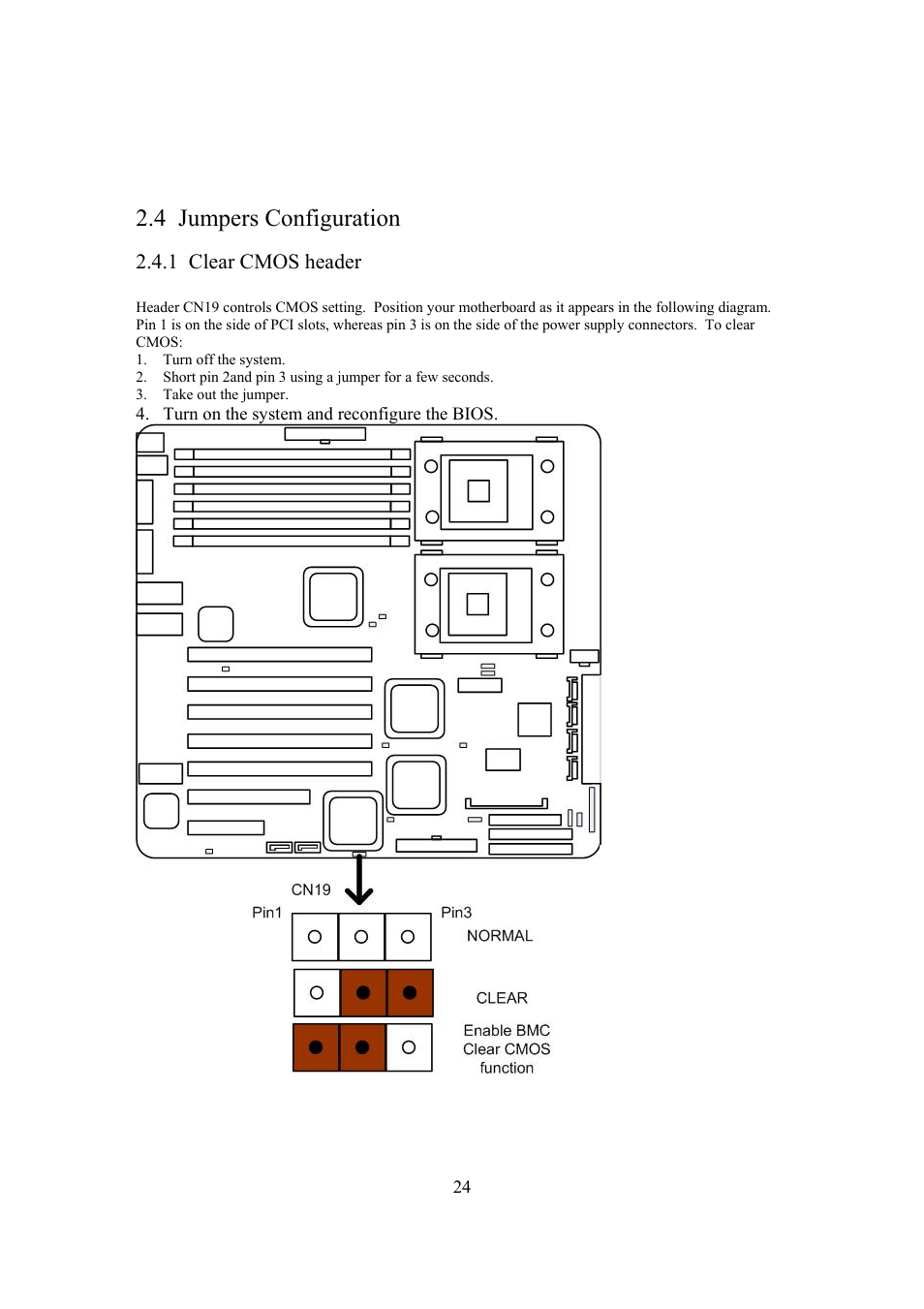 4 jumpers configuration | Intel Arima LH500 User Manual | Page 24 / 78