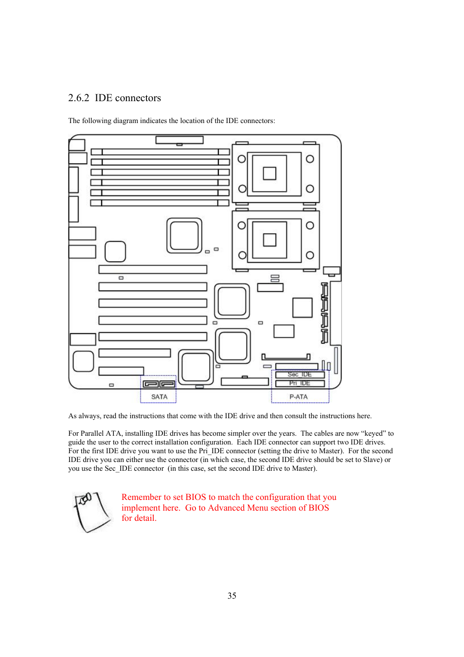 2 ide connectors | Intel Arima LH500 User Manual | Page 35 / 78