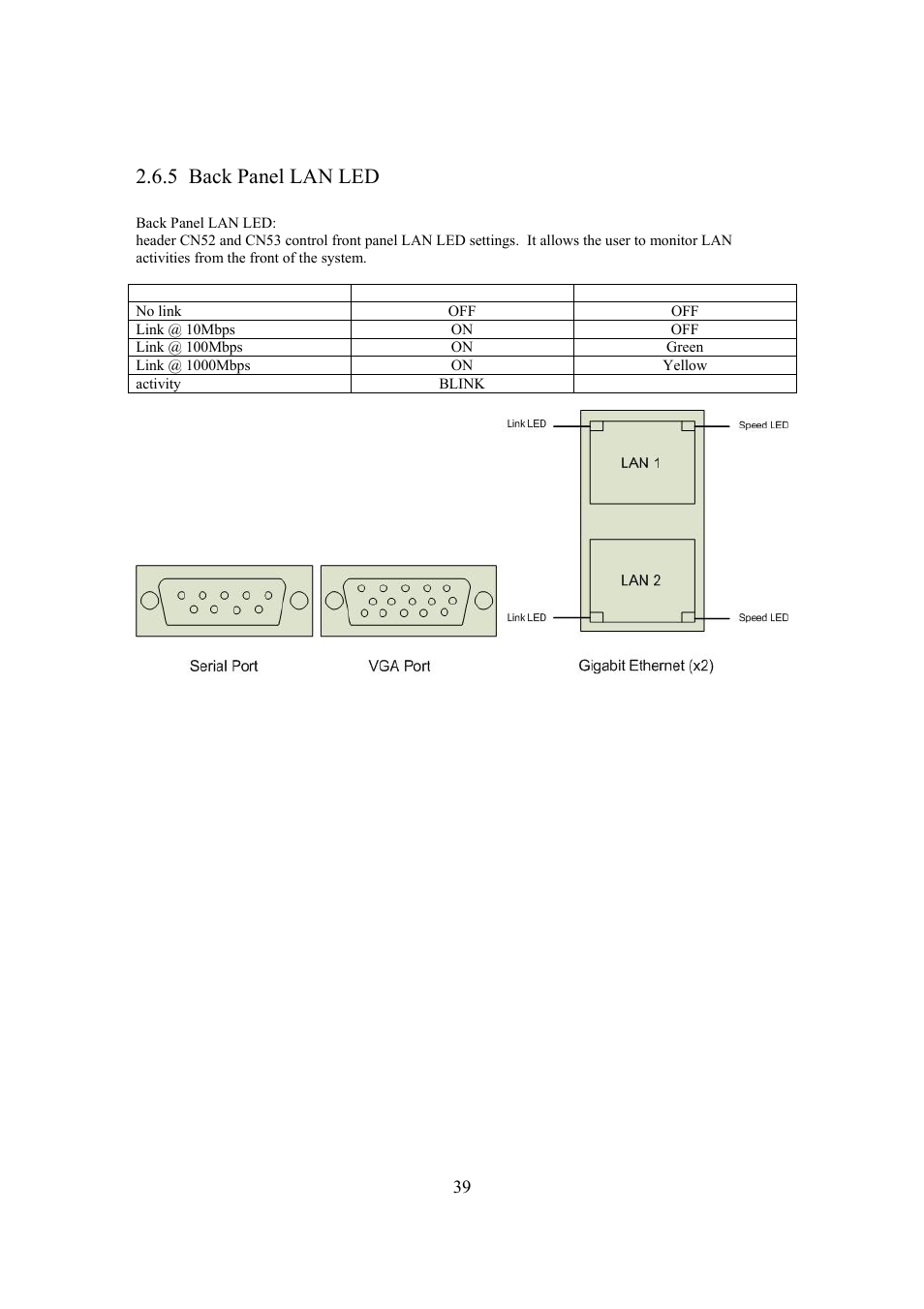 5 back panel lan led | Intel Arima LH500 User Manual | Page 39 / 78