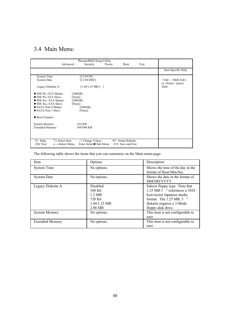 4 main menu | Intel Arima LH500 User Manual | Page 48 / 78