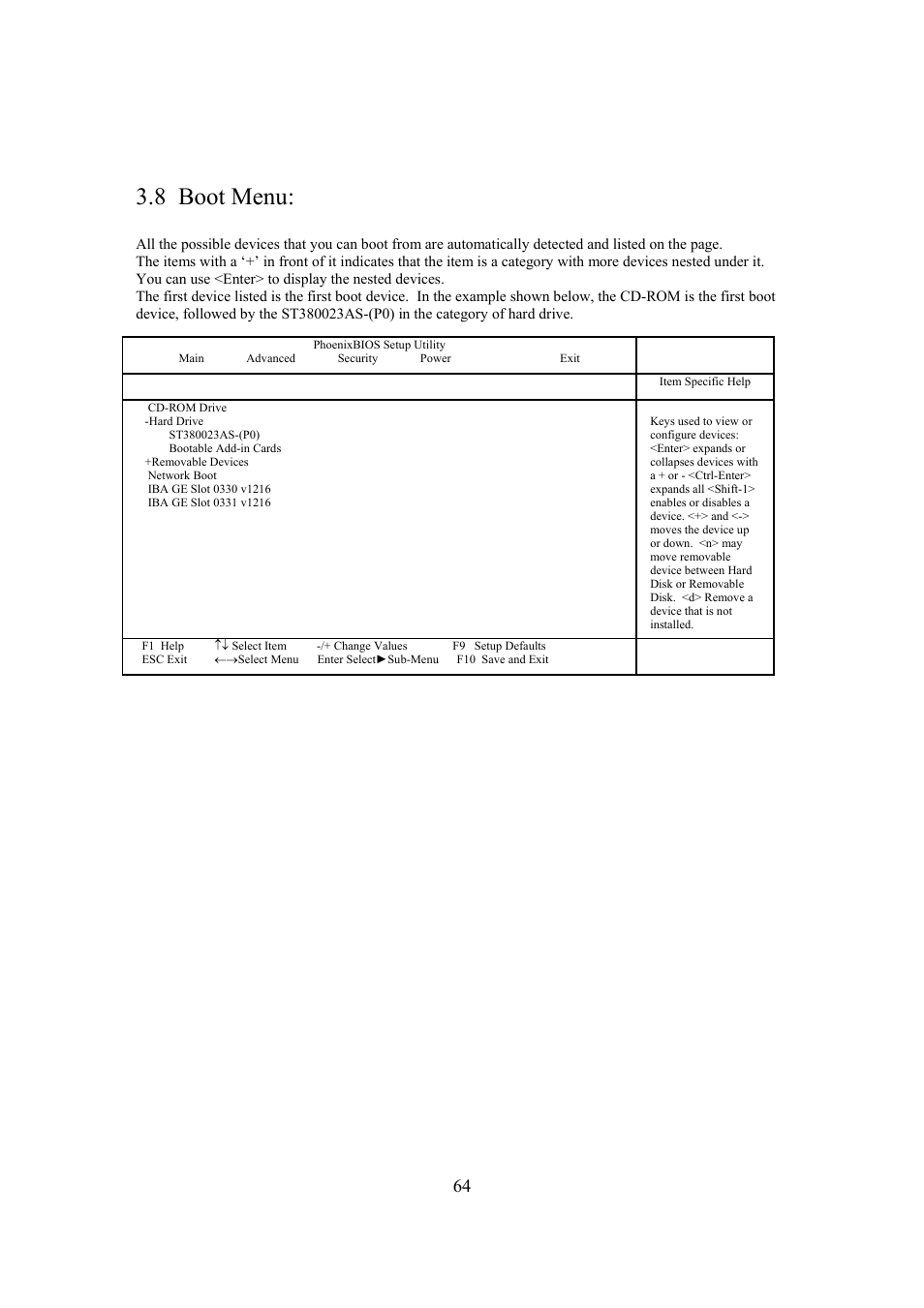 8 boot menu | Intel Arima LH500 User Manual | Page 64 / 78