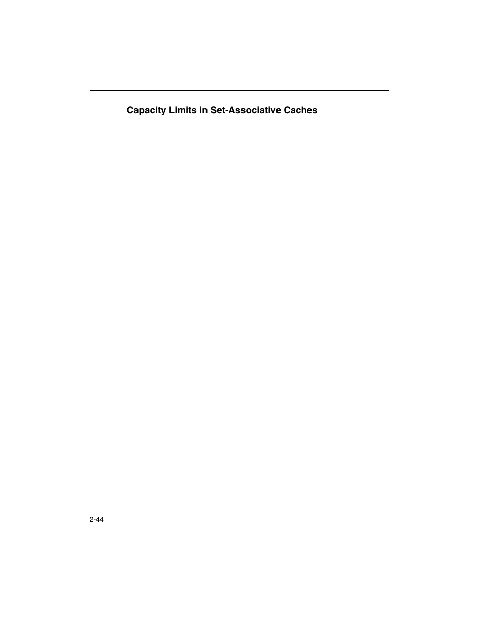 Capacity limits in set-associative caches, Capacity limits in set-associative caches -44 | Intel ARCHITECTURE IA-32 User Manual | Page 116 / 568