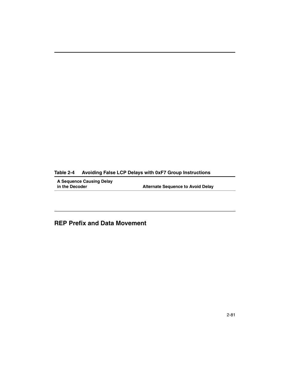 Rep prefix and data movement, Rep prefix and data movement -81 | Intel ARCHITECTURE IA-32 User Manual | Page 153 / 568